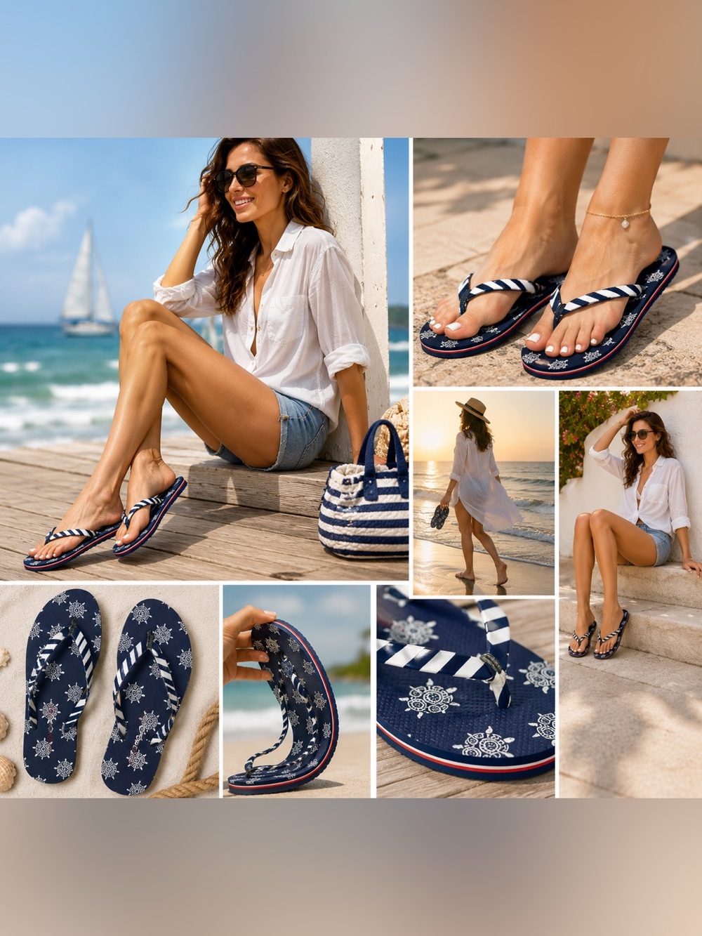 Vera Bradley Navy and White Sandals 💙🤍💙 - Picture 7 of 7
